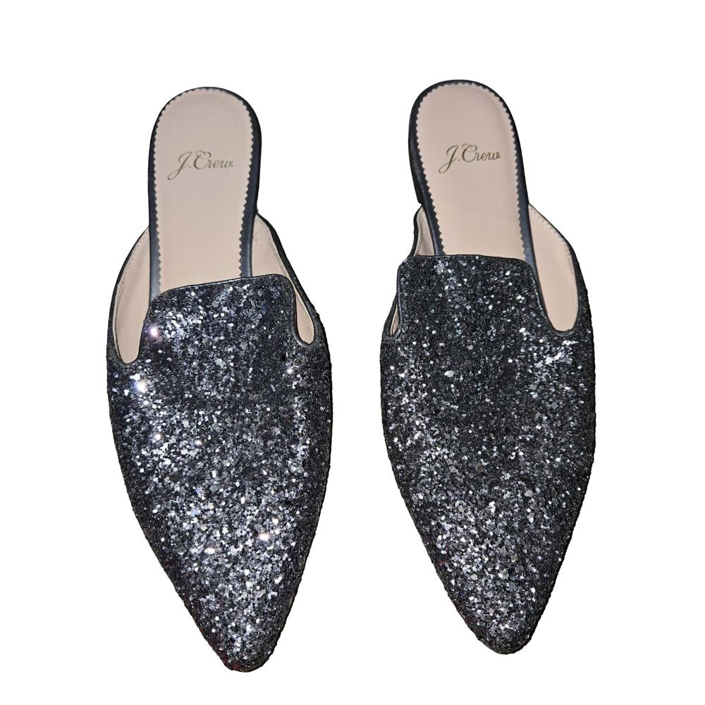 J.Crew Pointed Toe Glitter Slides Size: 7 - image 2